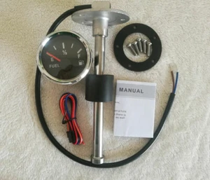 52mm fuel level gauge with sender10-180 ohms 165mm for car marine oil tank black - Picture 1 of 8