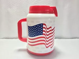 Whirley EE. UU. 64 OZ. Taza de viaje con bandera patriótica roja blanca azul aislada gran trago - Imagen 1 de 6