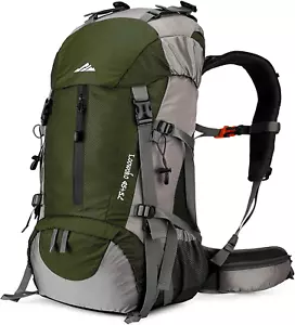 50L Hiking Backpack, Waterproof Camping Essentials Bag with Rain Cover, 45+5 Lit - Picture 1 of 12