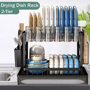 Kitchen Dish Drying Sink Racks Stainless Steel Adjustable Drain Strainer Baskets - Picture 1 of 15