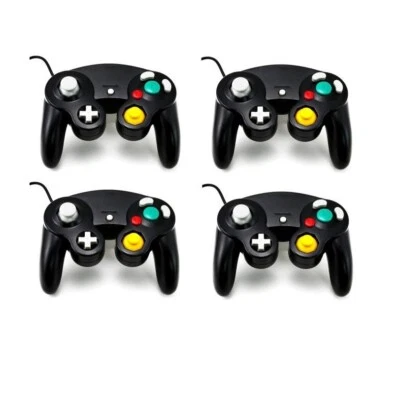 4 X Manette pour Nintendo Wii, Wii U et Gamecube - Noir