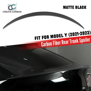 For 2021-2023 Tesla Model Y Rear Trunk Spoiler Lip Tail Wing Real Carbon Fiber - Bild 1 von 9