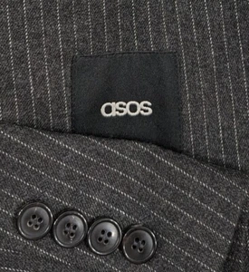 Mens ASOS Blazer Sport Coat Jacket Three Button Size 44R Men's Charcoal - Picture 1 of 8