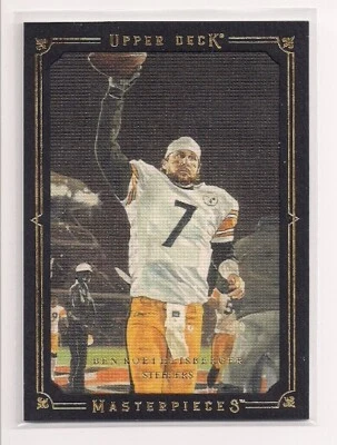 2008 BEN ROETHLISBERGER UD MASTERPIECES *BLACK FRAMED* PITTSBURGH STEELERS - Image 1 of 2