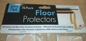 76 Floor Protectors Furniture Leg Felt Pads Self Adhesive Chair Sofa Table Round - Picture 1 of 6