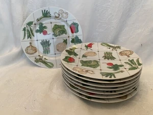 Vintage Lot of 8 GEORGES BRIARD La Salade Salad Plates 7 1/2" A Gaden Medley - Picture 1 of 2