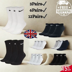 NIKE SOCKEN 3 PAAR PACKUNG - LEICHT CREW KNÖCHEL HERREN DAMEN SPORT UK - Bild 1 von 8