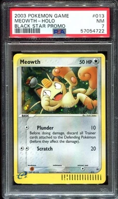 Meowth 013 Holo Rare PSA 7 Black Star Promo Pokemon Card - Image 1 of 2