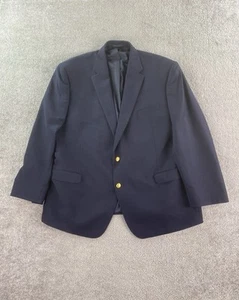 Ralph Lauren Blazer 50 R Navy Wool Gold Button Logo University Premium Sport LRL - Imagen 1 de 14