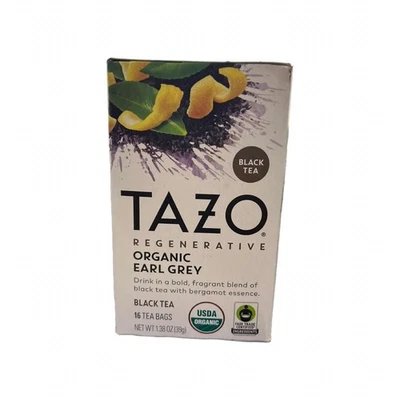 TAZO Regenerative Organic Earl Grey, 16 bolsitas de té - Nuevo - Caja abierta - Paquete de 4 Foto 1 de 4