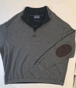 Cremieux Quarter Zip Sweater Mens 3X 3XB Gray Navy Reversible Long Sleeve BIG - Picture 1 of 12