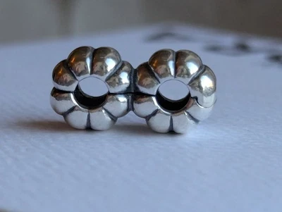 💞 Pandora Clip „Doppelrillen“ Oldie• Retired• Bubbles Clip Charm• für Armband - Bild 1 von 4