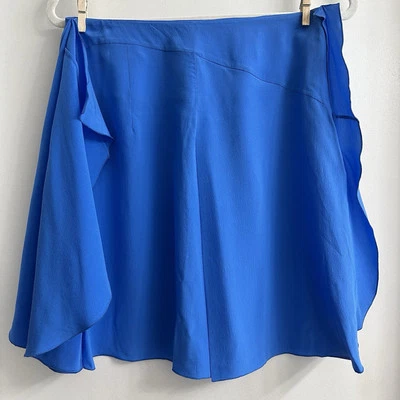 $899 MARNI 100 % seda para mujer 38 mini falda con volantes azul fluido Italia Foto 1 de 4