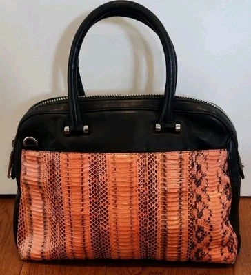 Milly Black and Pink Leather Handbag - Image 1 of 4