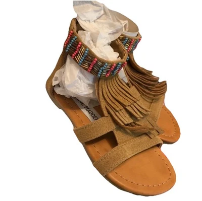 Steve Madden Tgianni Cognac Toddler Sandals With Beads. New In Box Size10C - Image 1 of 3