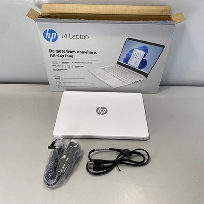 Portátil HP 14-DQ0052DX 14" Intel Celeron N4120 64 GB - Blanco Foto 1 de 4