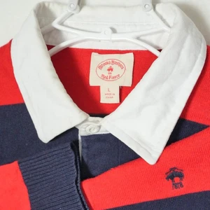 Brooks Brothers Shirt Men Large Red Fleece Polo Rugby Stripe Knit Cashmere Blend - Picture 1 of 9