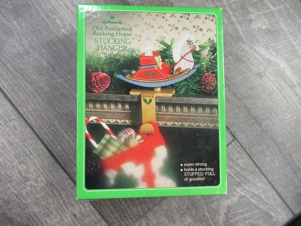 Colgador/soporte de medias vintage 1983 Hallmark antiguo caballo mecedor PO Foto 1 de 1