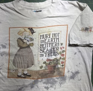 80s Mary Engelbreit Hurt Not Earth Thrashed Shirt Large Environment Creation SS - Picture 1 of 15