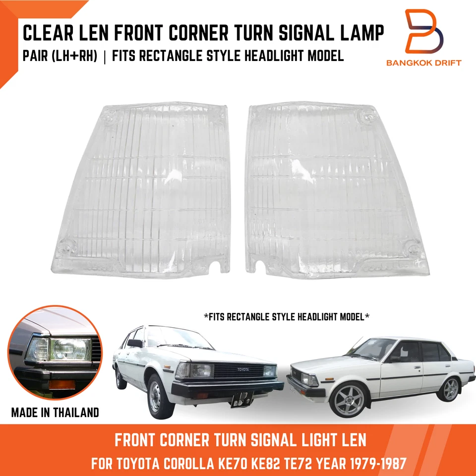 Luz de luz de señal de giro de esquina delantera Len transparente para Toyota Corolla KE70 KE82 79-83 Foto 1 de 4