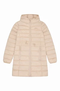 Reebok Womens Long Jacket Glacier Shield Long Puffer Jacket Oatmeal - Picture 1 of 12