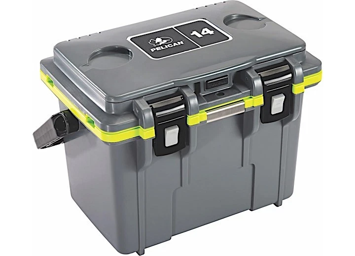 Pelican 14QT Personal Cooler Dark Gray/Green #14Q-1-DKGRYEGRN