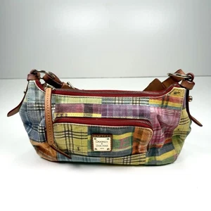 Dooney & Bourke Madras Ants Multi-Color Canvas/Leather Hobo Bag H1 - Picture 1 of 5