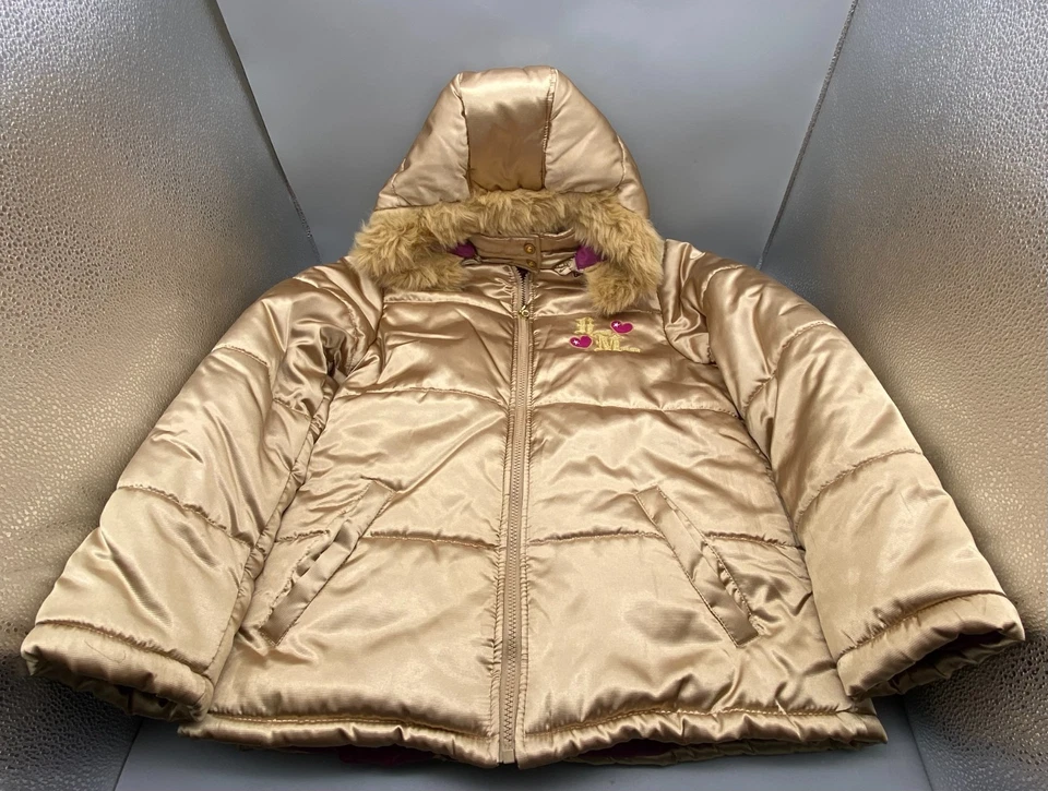 Chaqueta acolchada dorada vintage Hannah Montana Disney con capucha juvenil talla 16 Foto 1 de 4