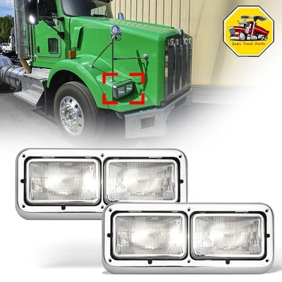 Pair For Kenworth T400 T600 T800 W900B W900L K100 C500 Classic 120/132 Headlight - Image 1 of 4