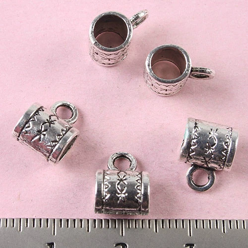 30pcs Tibetan Silver Cup Shaped Bail Charms Fit Bracelets H1540 - Image 1 of 1