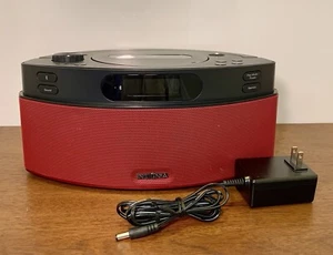 Red Insignia CD Boombox AM/FM Radio With Bluetooth AUX Model NS-BBTCD01 Tested - Picture 1 of 13