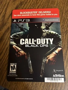 SONY PS3 Call Of Duty Black Ops BLOCKBUSTER VIDEO SHELF BACKER CARD 5.5"X8" - Picture 1 of 2