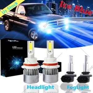 Faro LED + bombillas antiniebla 881 para Dodge Ram 1500 2500 3500 8000K 1999-2001 - Imagen 1 de 11