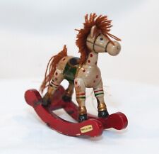 New ListingVintage Wooden Rocking Horse Christmas Ornaments Holiday Memories Red Green