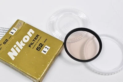 NOS GENUINE VINTAGE NIKON 52mm A2 LIGHT AMBER FILTER IN CASE & BOX COLOUR IMPROV - Image 1 of 2
