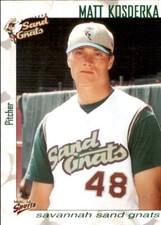 2000 Savannah Sand Gnats Multi-Ad #18 Matt Kosderka Roseburg Oregon OR Card