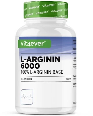 L-Arginin 6000  - 365 Kapseln - Vegan - Premium Aminosäure - Bild 1 von 4