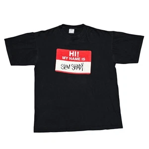 Vintage Eminem Shirt XL Black 90s Concert Single Stitch Hip Hop Band Tee Rap Tee - Imagen 1 de 16
