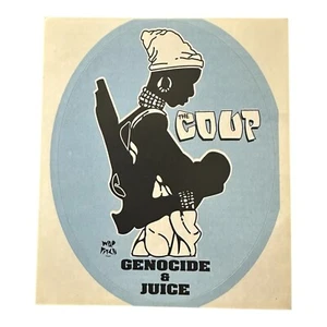 The Coup PROMO STICKER for Genocide & Juice. Conscious Hip-Hop. c. 1994 RARE! - Picture 1 of 3