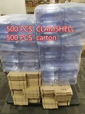 500 PCS CLEAR PLASTIC CLAMSHELL CASES FOR HBA RAID NETWORK CARDS+500 PCS carton - Image 1 of 4