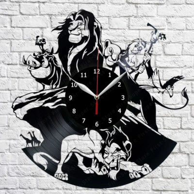 "HANDMADE" The Lion King Vinyl Record Wall Clock Fan Art Handmade Decor 12'' 30 cm 324