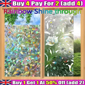 Rainbow Frosted Window Film Bubble Free Self Adhesive Etched Privacy Glass Vinyl - Picture 1 of 35