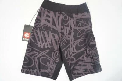 ELEMENT BOYS SZ 22" OR 23" BLACK/BROWN BOARD SHORTS/SWIM/SURF TRUNKS NOS Y2K - Image 1 of 4