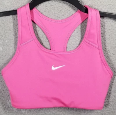 Nike Womens Swoosh Medium-Support Padded Sports Bra Pink BV3636-684 XS - Image 1 of 4