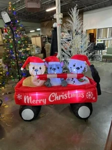 5 pies LED Cachorro Vagón Escena Navidad AirBlown® Inflable - Imagen 1 de 2