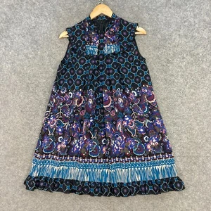 Anna Sui Dress Womens S Petite Silk Multicolour Sleeveless Smock 21729 - Picture 1 of 12