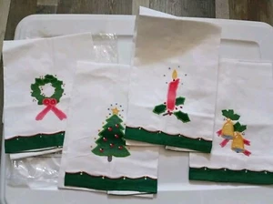 Lillian Vernon Christmas  Guest Towels Vintage 1984 New Old Stock - Picture 1 of 6
