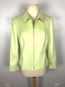 90s Vintage Talbots Neon Green Zip Up Jacket, Size 10P - Bild 1 von 4