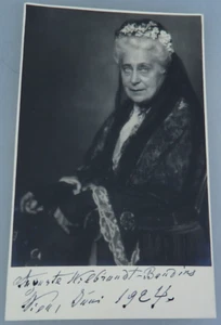 Autograph Auguste Wilbrandt-Baudius Theater-Schauspielerin 1924 (100320) - Picture 1 of 4