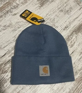 Cappello calza Carhartt blu chiaro taglia unica giovanile in maglia con polsini nuovo con etichette - Foto 1 di 4
